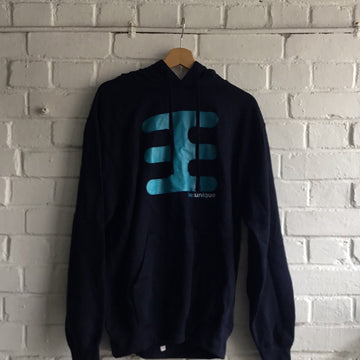 Be Unique: Navy Blue hoodie blue green logo