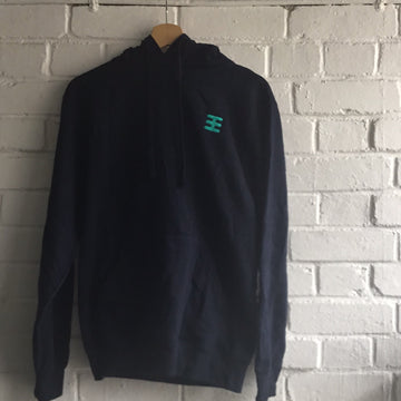 Be Unique: training embroidery royal blue hoodie green logo