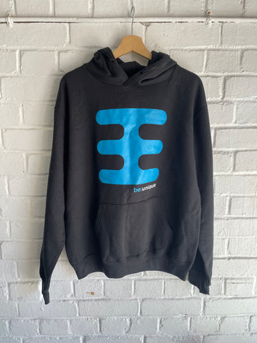be:unique brand hoody blue logo